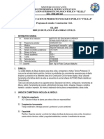 Instituto de Educacion Superior Tecnologico Publico "Velille" Programa de Estudio: Construcción Civil. Silabo Dibujo de Planos para Obras Civiles