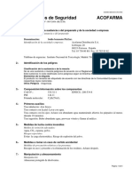 CoAs, TDS, SDS, Muestras, Monografías, Etc., de XRM, MP, PP y PT. Benzoato de Sodio. SDS 2 (Acofarma)