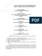 Reglamento de Facultades Y Escuelas Profesionales de La Universidad Autónoma Del Estado de México