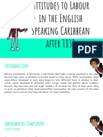 Attitudes To Labour in The English Speaking Caribbean After 1838
