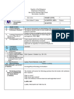 SCHOOL YEAR: 2022-2023 Grade Level Teacher Learning Area Teaching Date Quarter I. Objectives