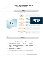 Spanish Grammar Exercises A2 Preposiciones y Verbos de Movimiento