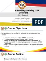 Ecological Profiling: Building LGU Database: CDP+ Course 1