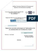 Impact Des Nouvelles Technologies de L'information Et de La Communication Sur La Démarche D'audit