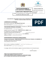 Declaration D'Inscription: Taxe Professionnelle Taxe de Services Communaux