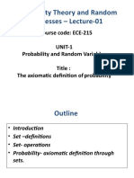 Probability Theory and Random Processes - Lecture-01