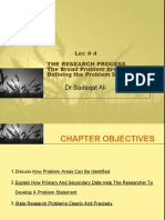 DR Sadaqat Ali: Lec # 4 The Research Process The Broad Problem Area and Defining The Problem Statement