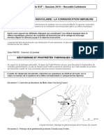 Bac S - Sujet de SVT - Session 2019 - Nouvelle Calédonie: 1ère PARTIE: (8 Points)