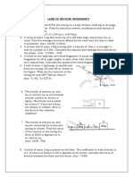 Worksheet Laws of Motion