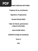 Trabajo de Historia (Algoritmia y Prog) Jaime Solano