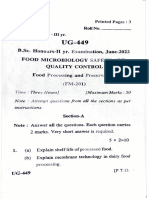 B.SC. Honours-Ff E:tamination, June-2022 Food Microbiology Safety and Control Food Processing-And Preservation