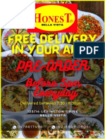 Honest Delivery Menu