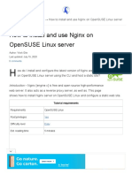 How To Install and Use Nginx On OpenSUSE Linux Server - Nixcraft