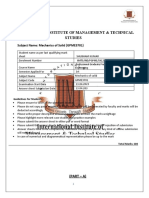 International Institute of Management & Technical Studies: Subject Name: Mechanics of Solid (GPME3701)