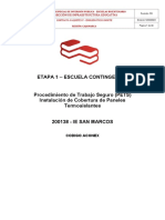 Etapa 1 - Escuela Contingencia Procedimiento de Trabajo Seguro (PETS) Instalación de Cobertura de Paneles Termoaislantes 200138 - Ie San Marcos