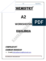 Chemistry A Levels Worksheet Equilibria