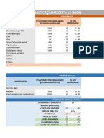 Planilha Precificação Receita Le Bron Brownie Tradicional: Massa Base