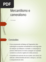 Mercantilismo e Cameralismo: Continuação