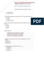 Important Multiple Choice Questions: Computer System