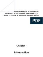 Advantages and Disadvantages of Using Social Media Sites To The Academic Performance of Grade 11 Student at Agdangan National School