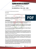 Ordenanza Municipal #003 - 2023 - MDH