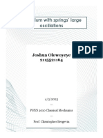 Pendulum With Springs' Large Oscillations: Joshua Olowoyeye 2115521164