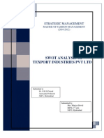 Swot Analysis of Texport Industries PVT LTD: Strategic Management