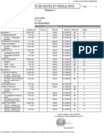 Releve de Notes Et Resultats: Session 1