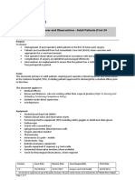 Canberra Hospital: Post Operative Handover and Observations - Adult Patients (First 24 Hours)