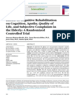 Effects of Cognitive Rehabilitation On Cognition, Apathy, Quality of Life, and Subjective Complaints in The Elderly: A Randomized Controlled Trial