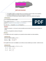 I. Equations Du Premier Degré À Une Inconnue: 1-Vocabulaire