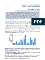 Actualización Epidemiológica Dengue, Chikunguña y Zika 25 de Enero de 2023