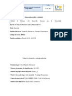 Fase 2 - Contextualización (Observación, Análisis y Reflexión) Unidad 2 Factores Del Desarrollo Humano en La Comunidad