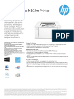 HP Laserjet Pro M102W Printer: Datasheet