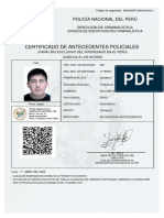 Certificado de Antecedentes Policiales: Policía Nacional Del Perú