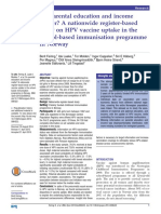 Do Parental Education and Income Matter? A Nationwide Register-Based Study On HPV Vaccine Uptake in The School-Based Immunisation Programme in Norway