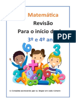 Atividades de Revisão Matemática 3º e 4º Anos