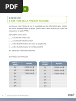 Exercice Gestion de La Valeur Acquise