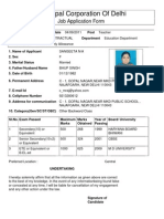 Municipal Corporation of Delhi: Job Application Form