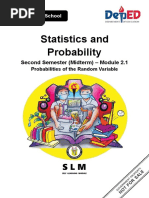 Statistics and Probability: Second Semester (Midterm) - Module 2.1