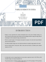 Renewable Energy in India: By: Tushar Shetty 4SO18EE039 Under The Guidance Of: Mr. Franco Menezes