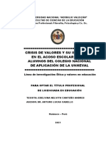 Tesis Sobre Crisis de Valores y Acoso Escolar