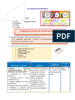 E1 A3 SESION PS Proponemos Normas de Convivencia en El Aula 4to