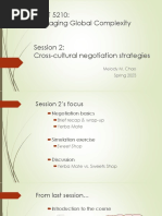 MIMT 5210: Managing Global Complexity Session 2: Cross-Cultural Negotiation Strategies