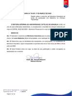 Portaria UCB 99.2023 Resultado Monitoria Voluntaria Medicina