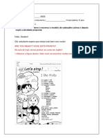 Prepare o Seu Caderno e Escreva o Modelo de Cabeçalho Acima e Depois Copie A Atividade Proposta