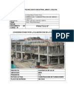 Practica Nº: Construccion Civil Direccion Y Administracion de Obras Quinto Arq. David Chavez Sirpa Rol Profesional