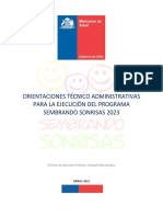 Orientaciones Técnico Administrativas para La Ejecución Del Programa Sembrando Sonrisas 2023