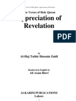 The Verses of Holy Quran Appreciation of Revelation