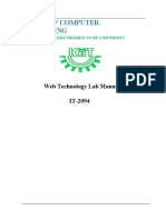 School of Computer Engineering: Web Technology Lab Manual IT-2094